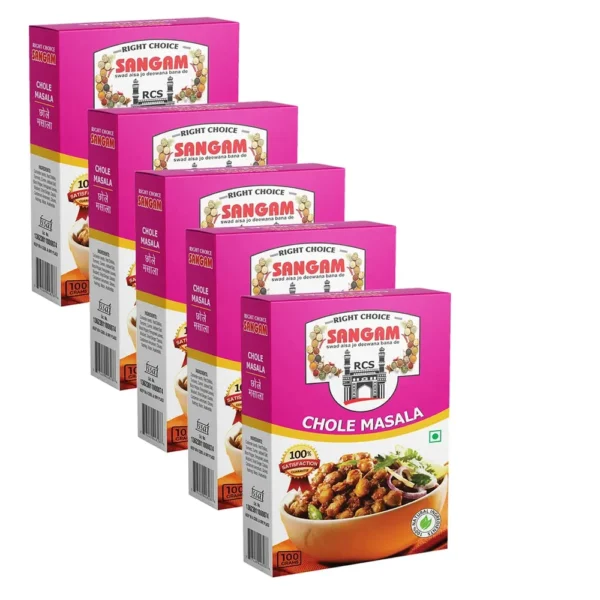 Sangam Chole Masala 100% (100g, Chole Masala Pack of 5)
